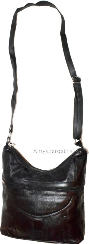 woman's leather handbag black shoulder handbag day bag Pocketbook Purse new bag