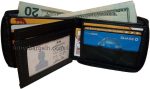zip around leather wallet 12 credit card id holder 2 bifold pockets wallet new