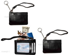 Leather Change Purse bag Ladies Wallet purse mini pocket coin case, Wristlet nwt