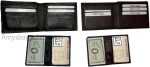 Lot of 2 New Men's Soft Black/Brown Leather Bifold Wallet 9 Credit Card 2 ID BN