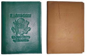 Lot of 2 New USA Leather passport cover, wallet credit ATM card ID case new