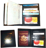 Lot of 3 New USA Leather passport case, Navy wallet credit ATM card case ID