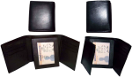 Lot of 4 New Trifold Leather Men’s wallet Unbranded 1 ID 9 card 2 bill spaces