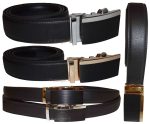 Men's belt Genuine Leather Dress Belt Automatic Lock buckle Men's Black belt