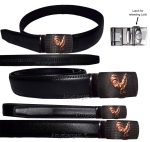Men's belt. Leather Belt Automatic lock Click Comfort Rooster Buckle UP to 50" N
