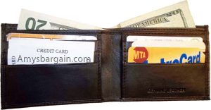 Men's thin Leather Wallet 6 Credit card slots genuine leather 2 Bill spaces new