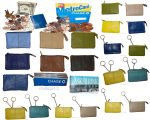 Women's Change Purse Leather mini wallet Card case Zip coin case with key rings