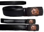 men's belt leather belt automatic lock click comfort badge shield buckle up- 50"