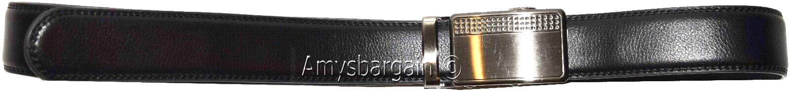 men's black leather dress belt (XL) auto-lock belt men's white quick lock belt. - Image 13
