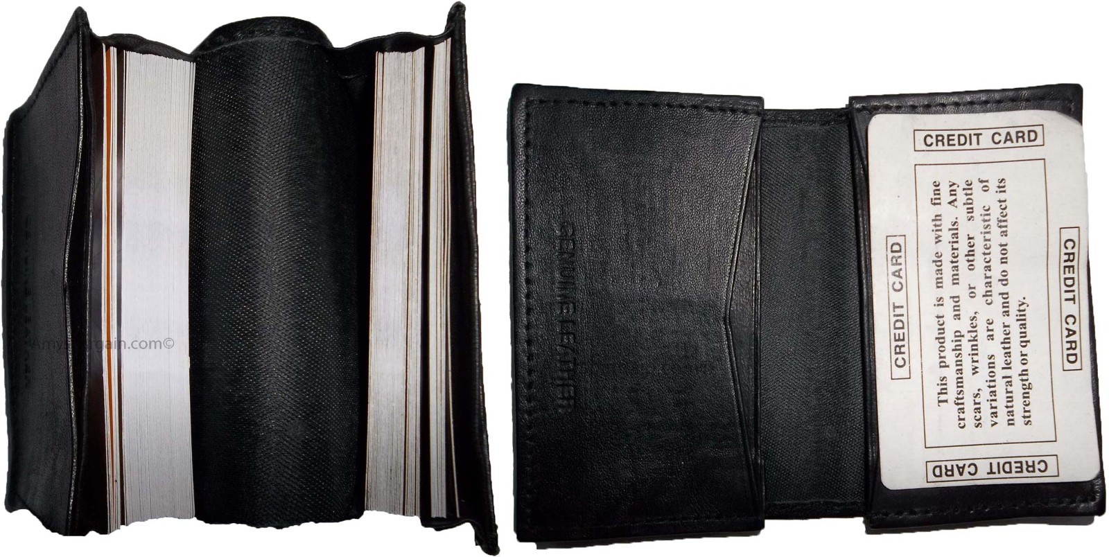 Lot of 2 New leather business card case, 100 plus card case, Black card case BN