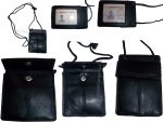 Lot of 6 New Neck string ID Case, Credit Card Case, Black Wallet pouch Money NWT