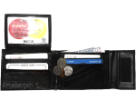 Men's Bifold Black Wallet Genuine Leather 9 Card 2 ID Zip Coin purse 2 Bill slot