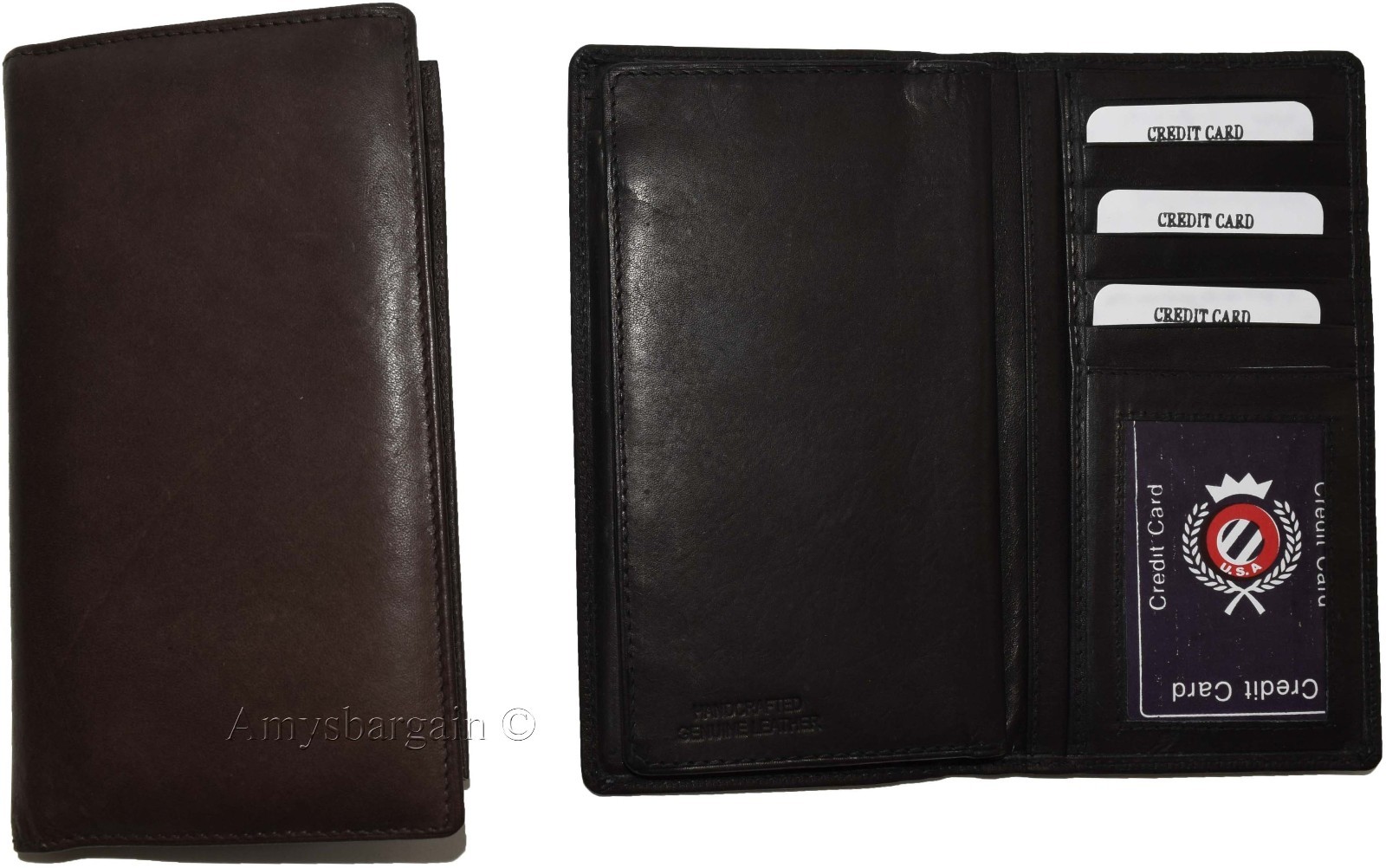 Women/Man's Leather Checkbook Wallet, Unbranded Brown checkbook cover new - Image 12