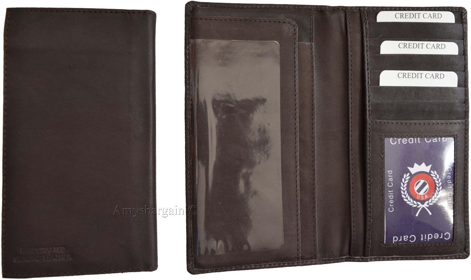 Women/Man's Leather Checkbook Wallet, Unbranded Brown checkbook cover new - Image 4