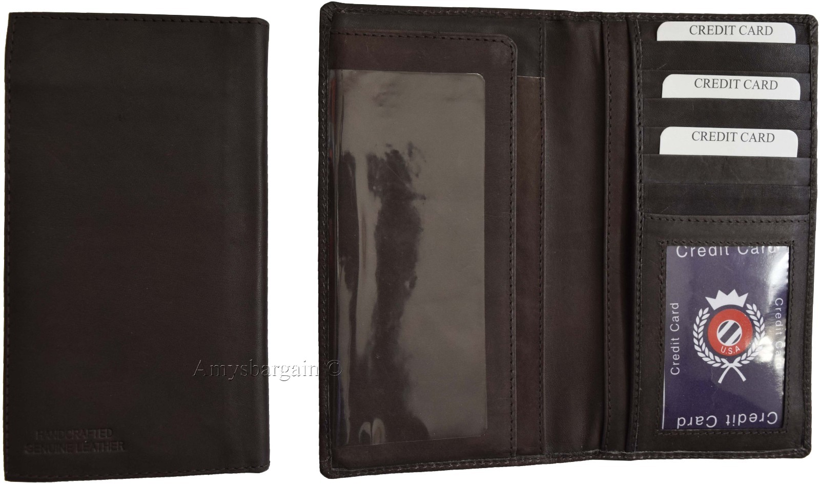 Women/Man's Leather Checkbook Wallet, Unbranded Brown checkbook cover new - Image 6