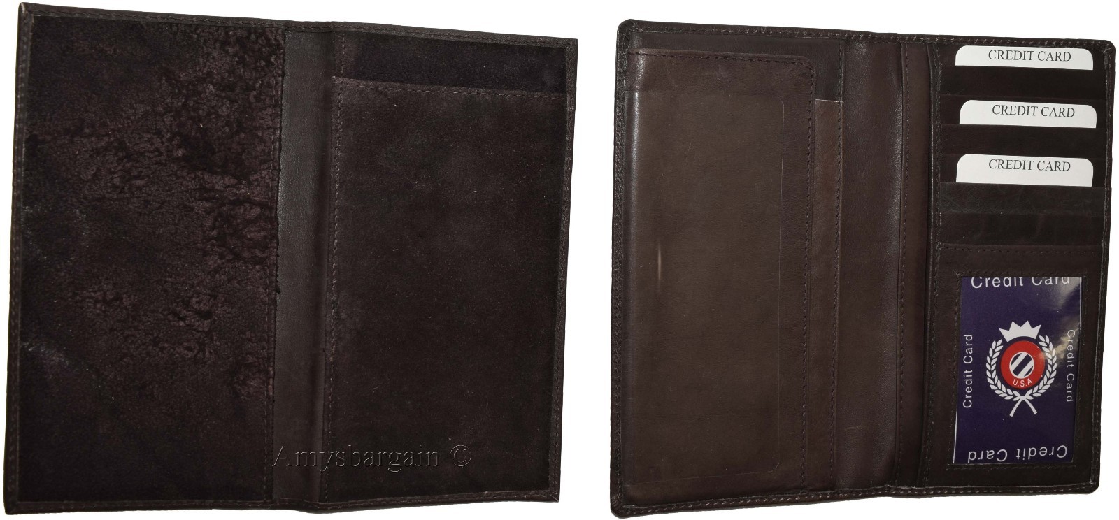 Women/Man's Leather Checkbook Wallet, Unbranded Brown checkbook cover new - Image 7