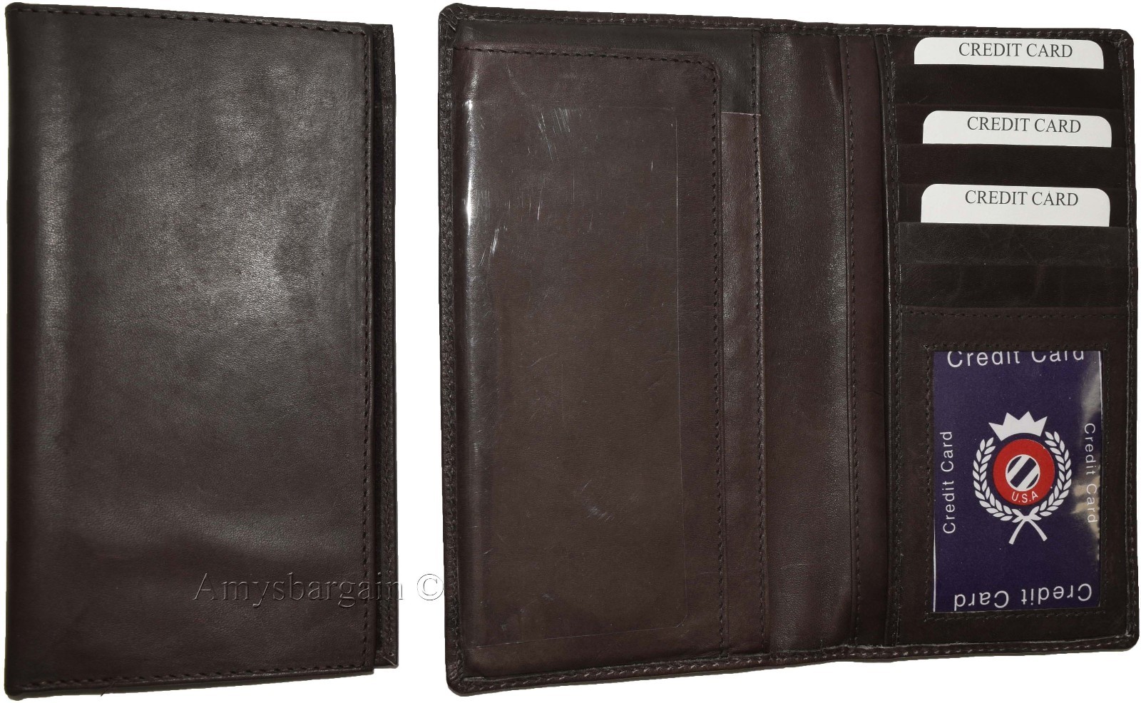 Women/Man's Leather Checkbook Wallet, Unbranded Brown checkbook cover new - Image 8