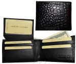 crocodile skin printed men's leather wallet bifold credit cards ID new in in box