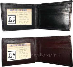 2 New Man's Bi fold Leather Wallet 12 Credit Cards 2 IDs 2 Suede lined Billfolds - Image 3