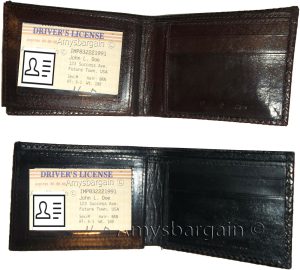 2 New Man's Bi fold Leather Wallet 12 Credit Cards 2 IDs 2 Suede lined Billfolds - Image 8