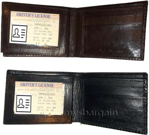 2 New Man's Bi fold Leather Wallet 12 Credit Cards 2 IDs 2 Suede lined Billfolds - Image 9