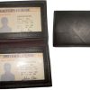 2 New Slim Leather Credit Card, ID card. picture Holder, 2 transparent windows