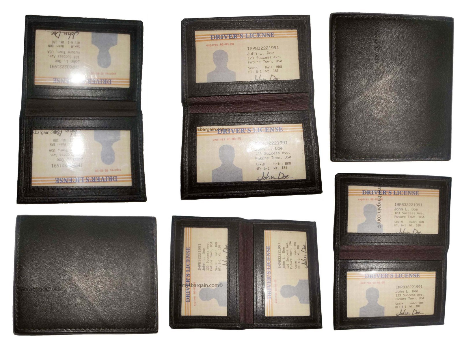 2 New Slim Leather Credit Card, ID card. picture Holder, 2 transparent windows - Image 13
