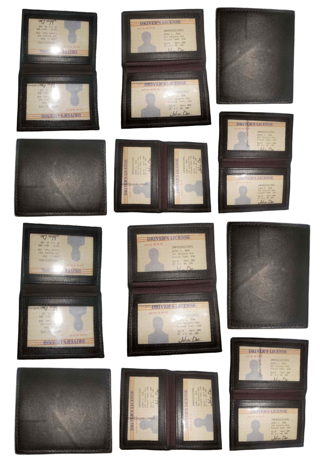 2 New Slim Leather Credit Card, ID card. picture Holder, 2 transparent windows - Image 8