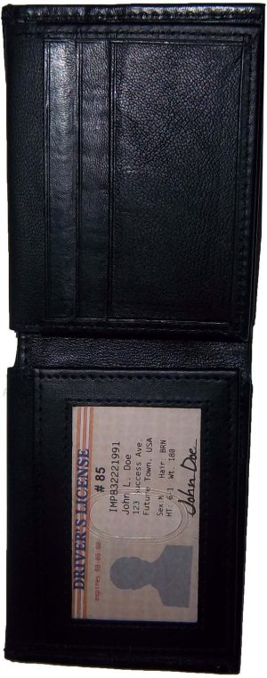 4 Man's Leather Wallet 12 Credit card Holder 2 ID 2 Bifold slots Black Unbranded - Image 13