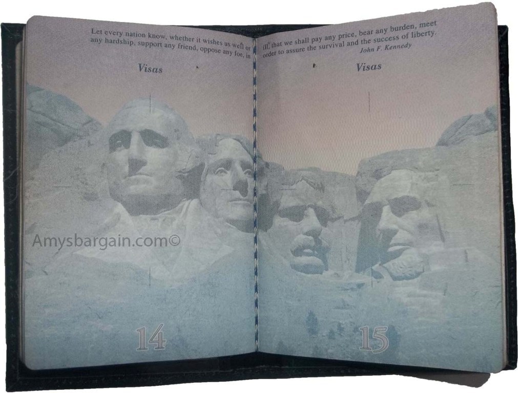 4 New USA Leather passport case, wallet credit ATM card case ID holder Navy Blue - Image 12