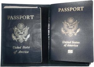 4 New USA Leather passport case, wallet credit ATM card case ID holder Navy Blue - Image 5