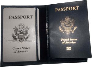 4 New USA Leather passport case, wallet credit ATM card case ID holder Navy Blue - Image 6