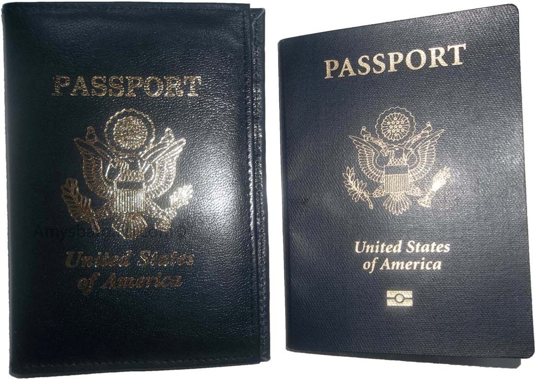 4 New USA Leather passport case, wallet credit ATM card case ID holder Navy Blue - Image 7