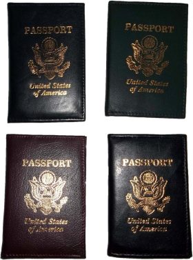 4 New USA Leather passport case wallet credit ATM card spaces brand nwt
