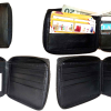 4 New Zip around Leather Wallets 12 Credit ATM Card ID Holder 2 Bifold brand new