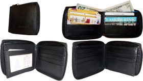 4 New Zip around Leather Wallets 12 Credit ATM Card ID Holder 2 Bifold brand new