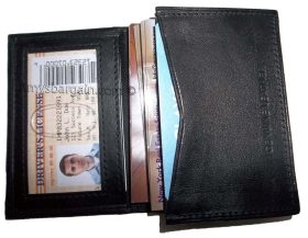 Business card case leather credit card holder 30 plus card case id case br new