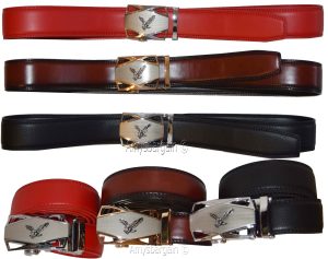 Comfort Slide Click Leather Automatic Belt Men's Buckle Lock Dress Jeans BN 50" - Image 4
