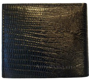 Italian Styled Woven Printed Leather man's bi fold wallet 2 bill slots 8 card ID - Image 5