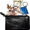 Leather Change Purse bag Ladies Wallet purse mini pocket zip coin case key ring.