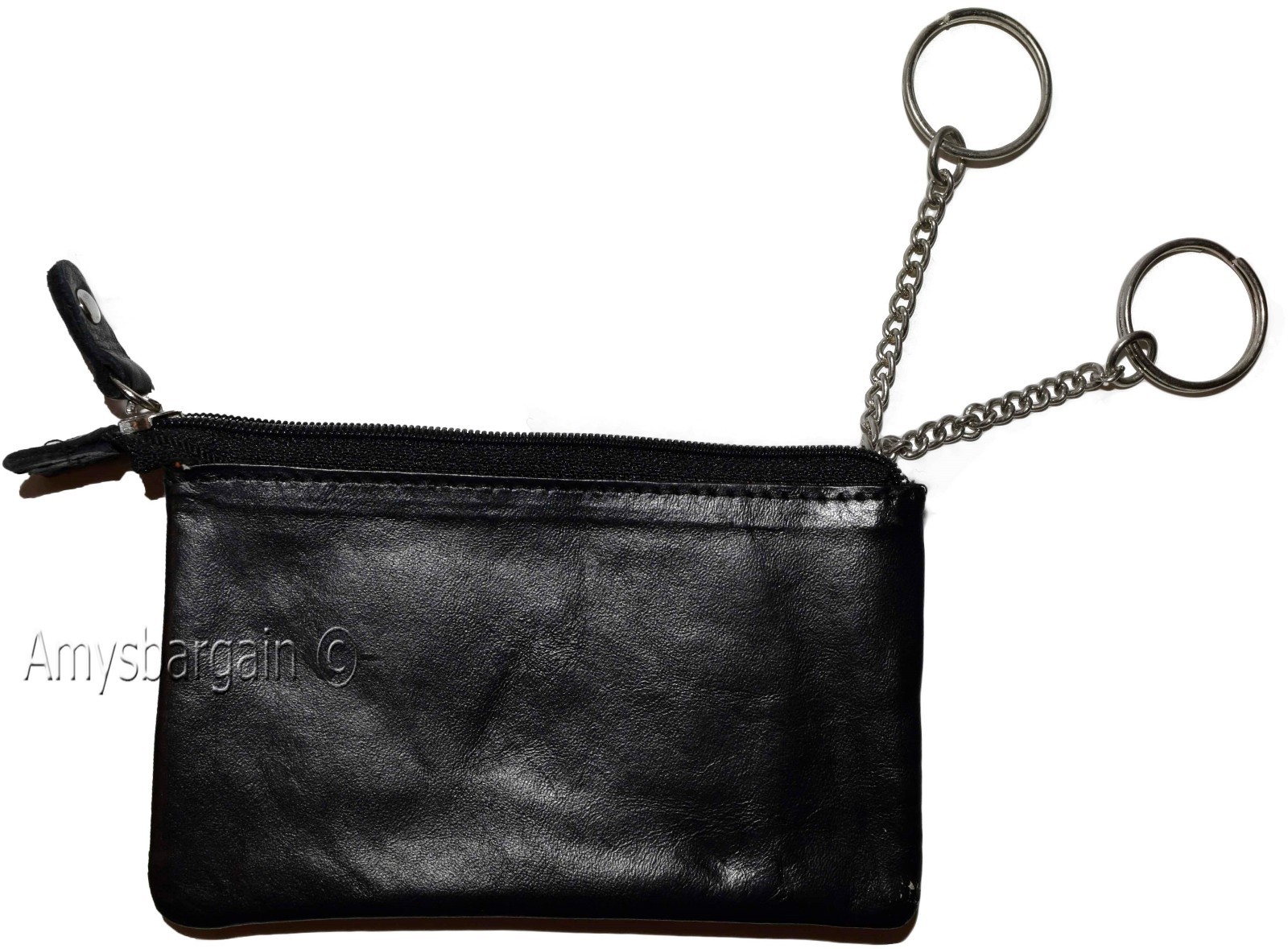 Leather Change Purse bag Ladies Wallet purse mini pocket zip coin case key ring. - Image 4