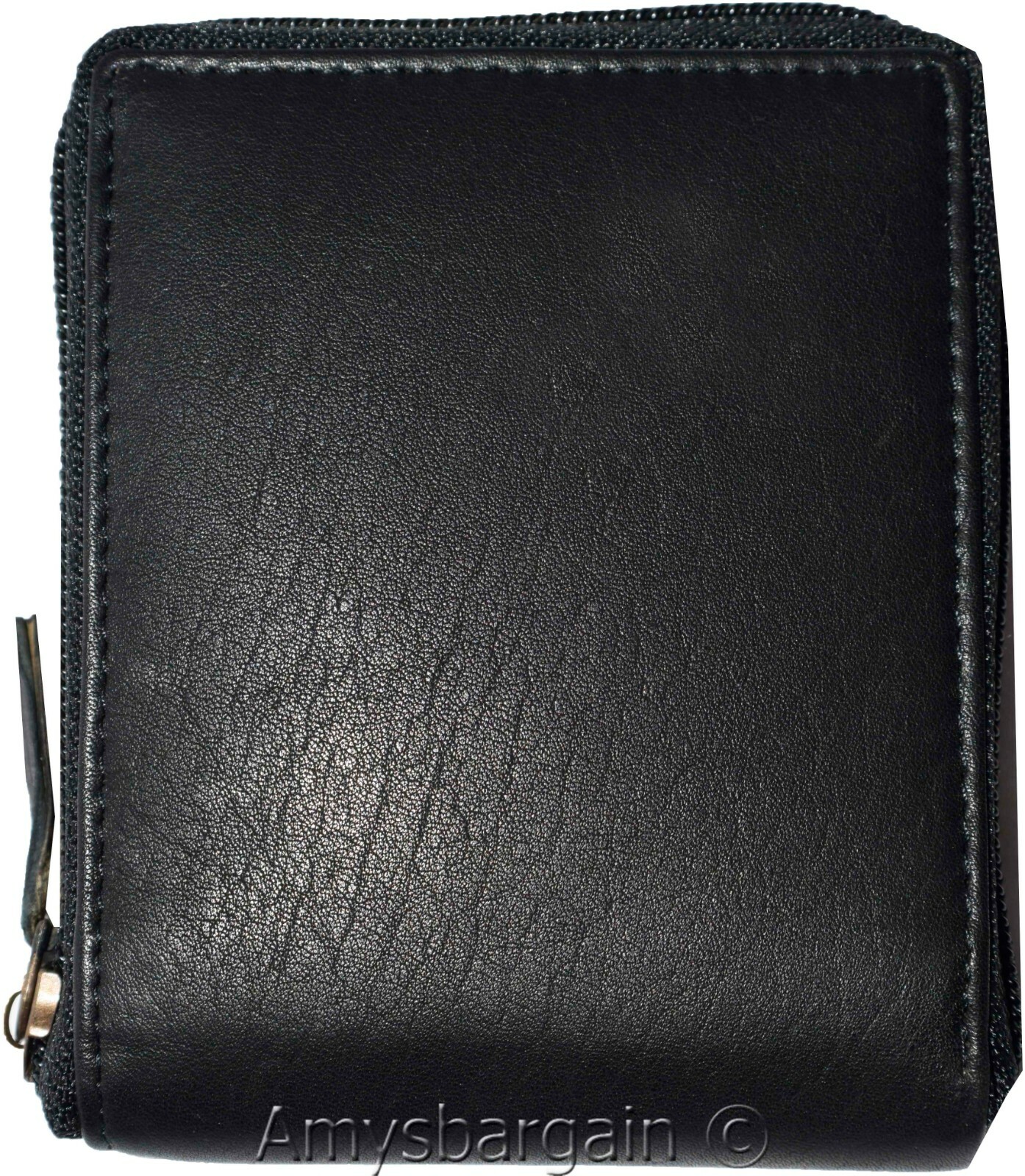 Leather RFID wallet, Men's zip around leather 2 billfolds 12 cards BR New in Box - Image 7