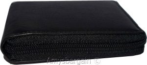 Leather RFID wallet Men's zip around leather 2 billfolds 7 card ID change in Box - Image 9