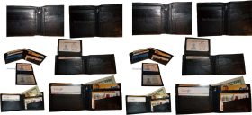 Lot of 12 Bifold Leather Man’s wallet 10 Card 3 bill slot 2 IDs change purse nwt
