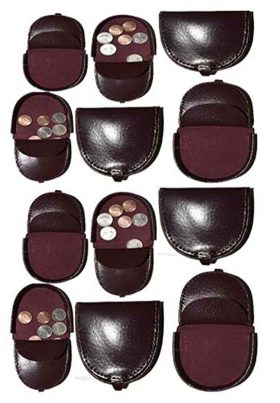 Lot of 12 New Burgundy Leather change purse, Coin case, Coin holder, change case