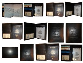 Lot of 12 New Lamb skin USA Leather passport case wallet credit ATM card case BN