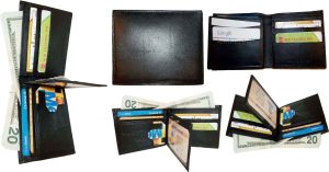 Lot of 12 New man's leather Black bi fold wallet 12 credit card 2 bill slots ID - Image 3
