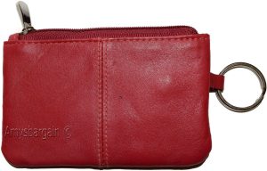 Lot of 2 Leather change purse, Zip coin wallet, 2 pocket coin case w/ key rings - Image 4