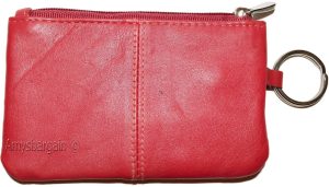 Lot of 2 Leather change purse, Zip coin wallet, 2 pocket coin case w/ key rings - Image 5