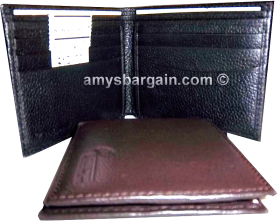 Lot of 2 Man’s Wallet Natural Grain 6 Card Slots 2 bill pocket Black+ Brown new